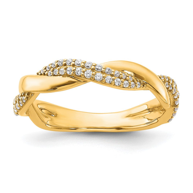 14K Yellow Gold Polished Diamond Fashion Ring