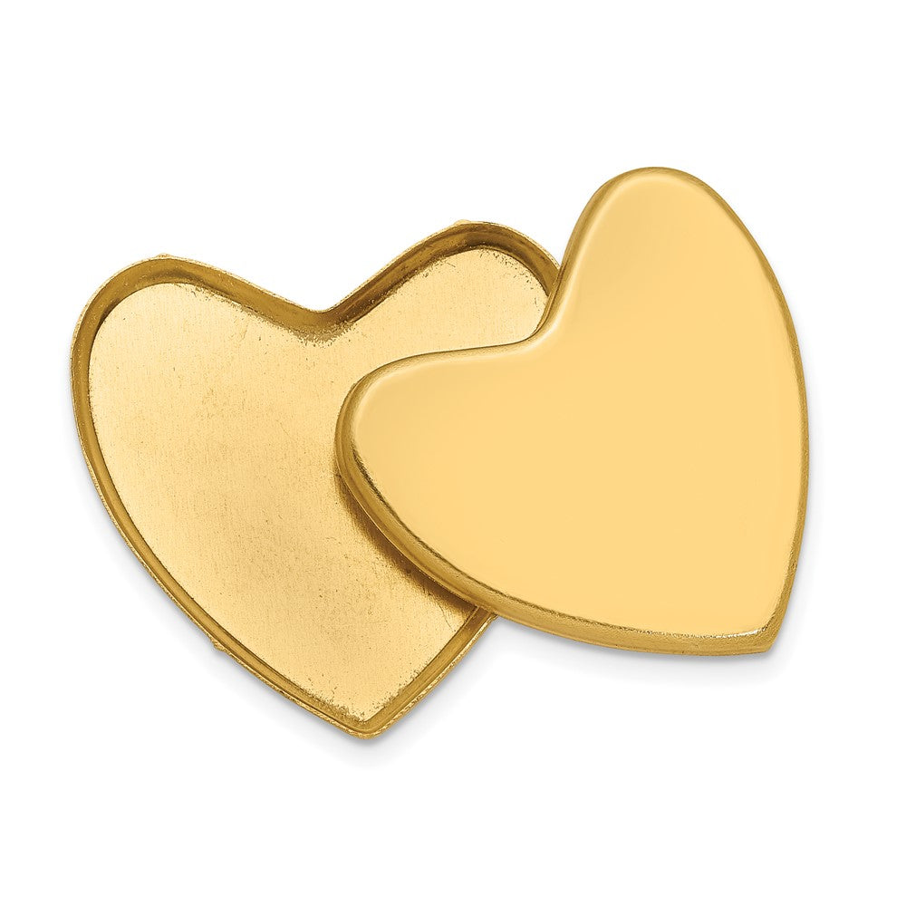 14K Yellow Gold Diamond Star Ash Holder 24mm Heart Locket