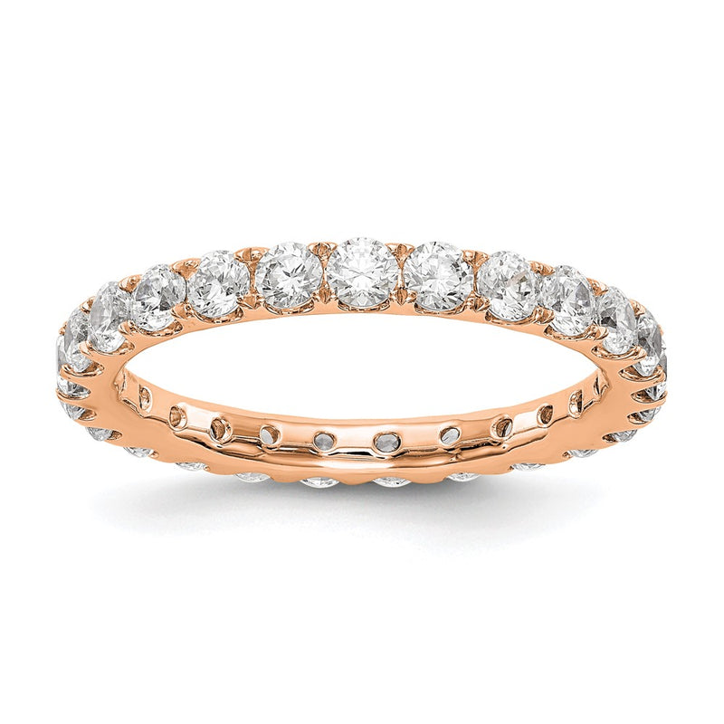 True Origin 14K Rose Gold 1 1/2 carat Lab Grown Diamond VS+ F+ Size 9 Complete Eternity Wedding Band Ring