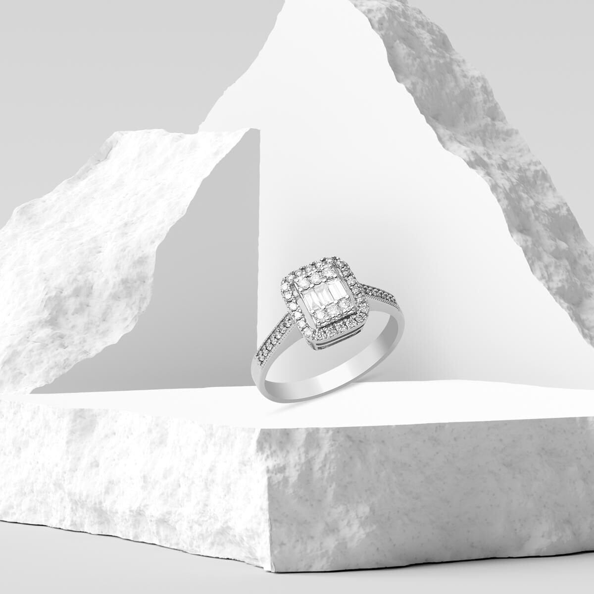 14K White Gold 0.48 Ct Baguette Diamond Ring (3.18 g)