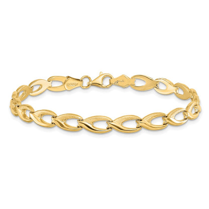 14K Yellow Gold Fancy Link 7.25 Inch Bracelet
