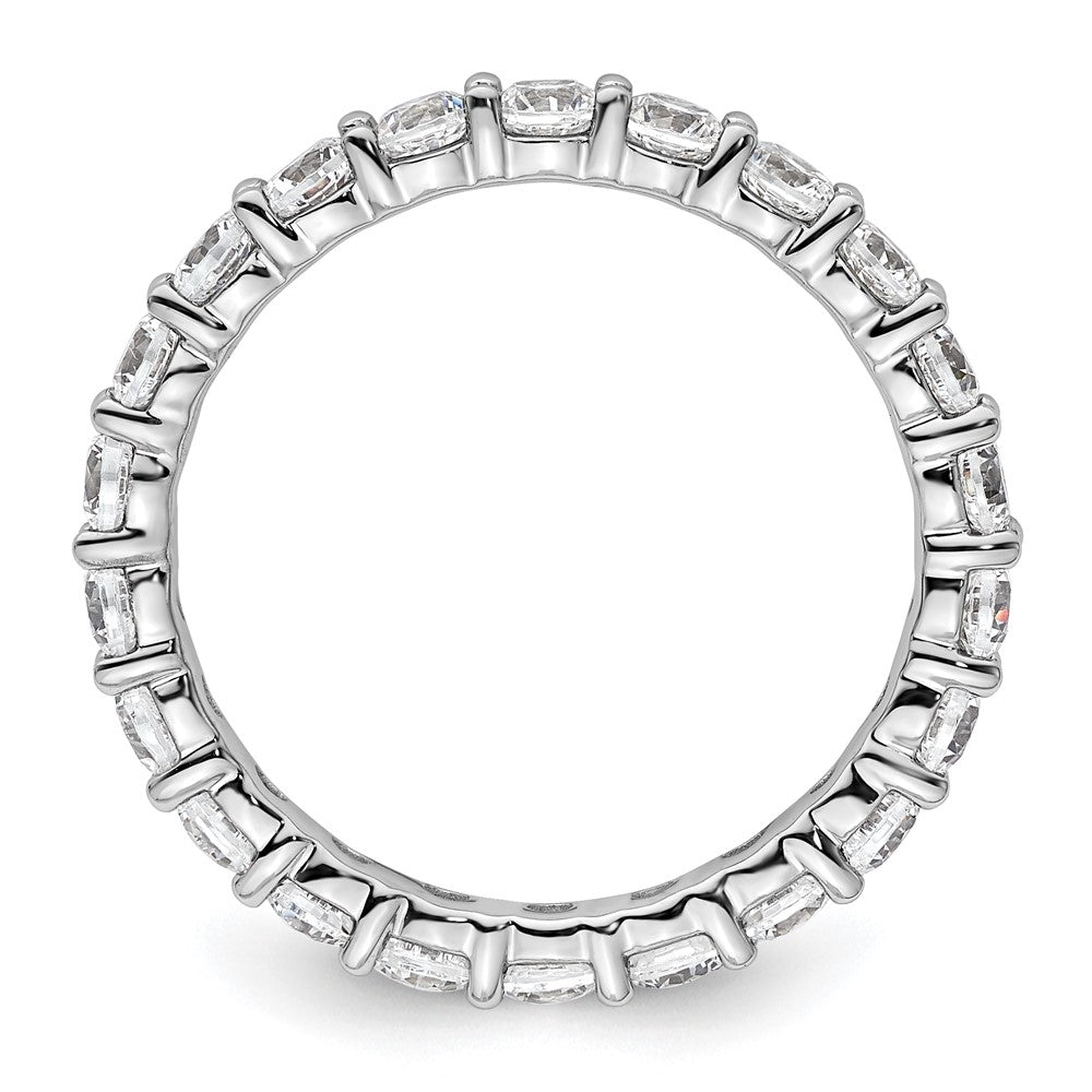 14K White Gold Polished Size 8.5 Shared Prong 2 carat Diamond Complete Eternity Wedding Band Ring
