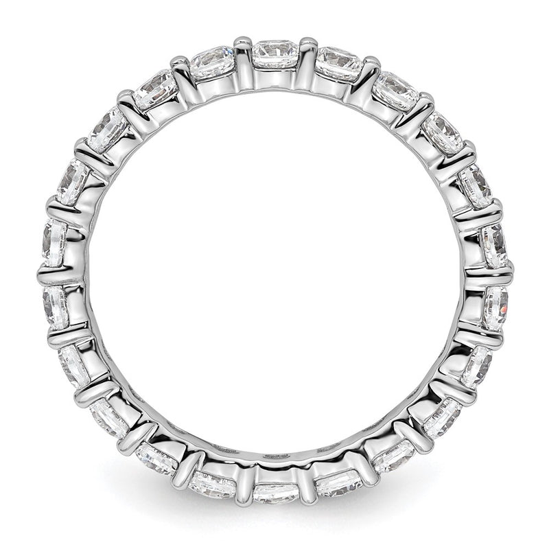 14K White Gold Polished Size 8.5 Shared Prong 2 carat Diamond Complete Eternity Wedding Band Ring