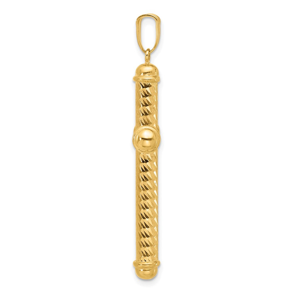14K Yellow Gold Polished and Diamond-cut Cross Pendant