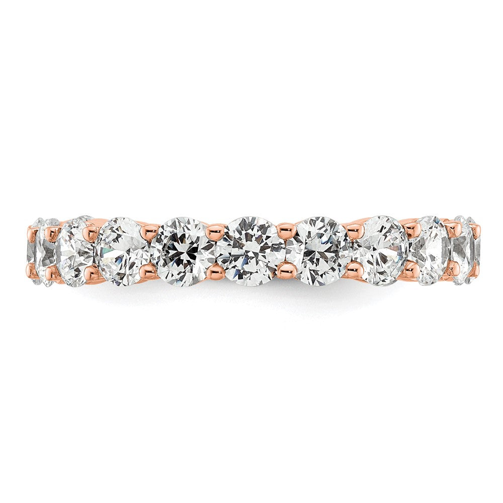 14K Rose Gold Polished Size 8.5 Shared Prong 3 carat Diamond Complete Eternity Wedding Band Ring