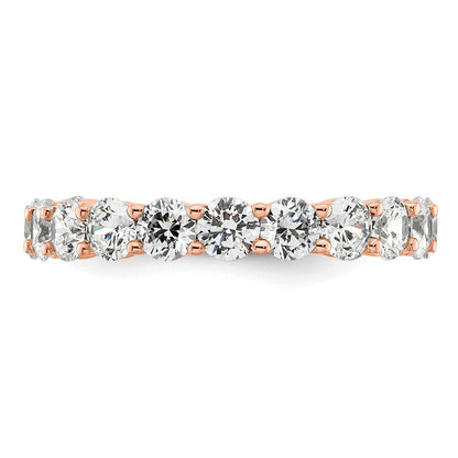 14K Rose Gold Polished Size 8.5 Shared Prong 3 carat Diamond Complete Eternity Wedding Band Ring
