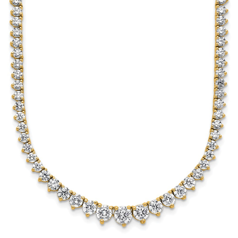 14K Yellow Gold 11 5/8 carat Certified Lab Grown Diamond VS/SI+ G+ Complete Round 20 Inch Graduated Tennis Necklace