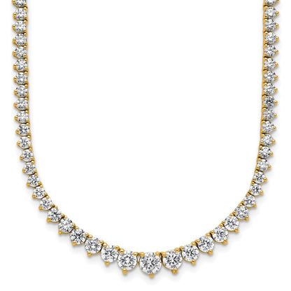 14K Yellow Gold 11 5/8 carat Lab Grown Diamond VS/SI+ G+ Complete Round 20 Inch Graduated Tennis Necklace