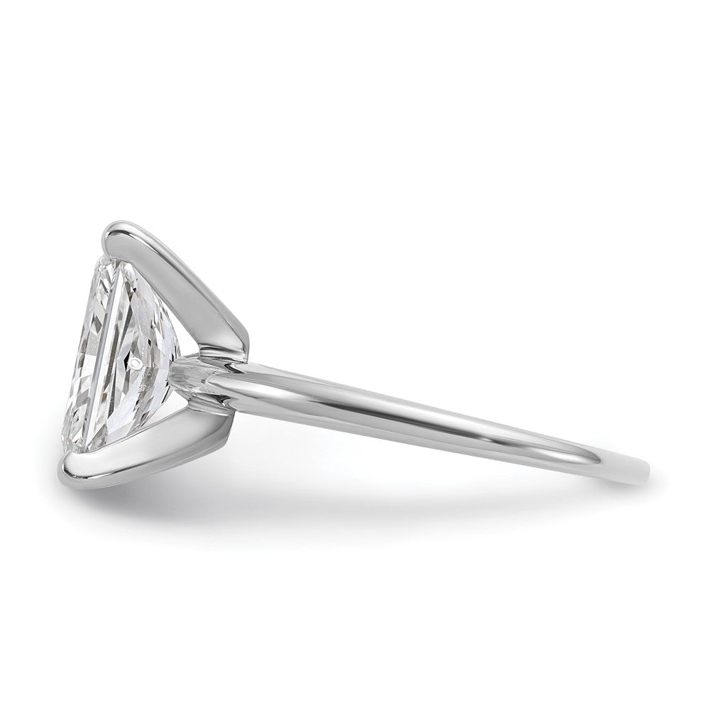 14K White Gold 3 carat Certified Lab Grown Diamond VS+ F+ Radiant Solitaire Complete Engagement Ring