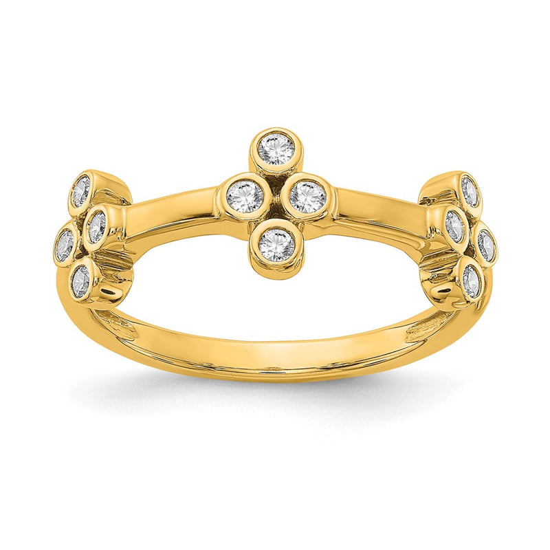 True Origin 14K Yellow Gold 1/5 carat Lab Grown Diamond VS+ F+ Bloom Complete Fashion Ring