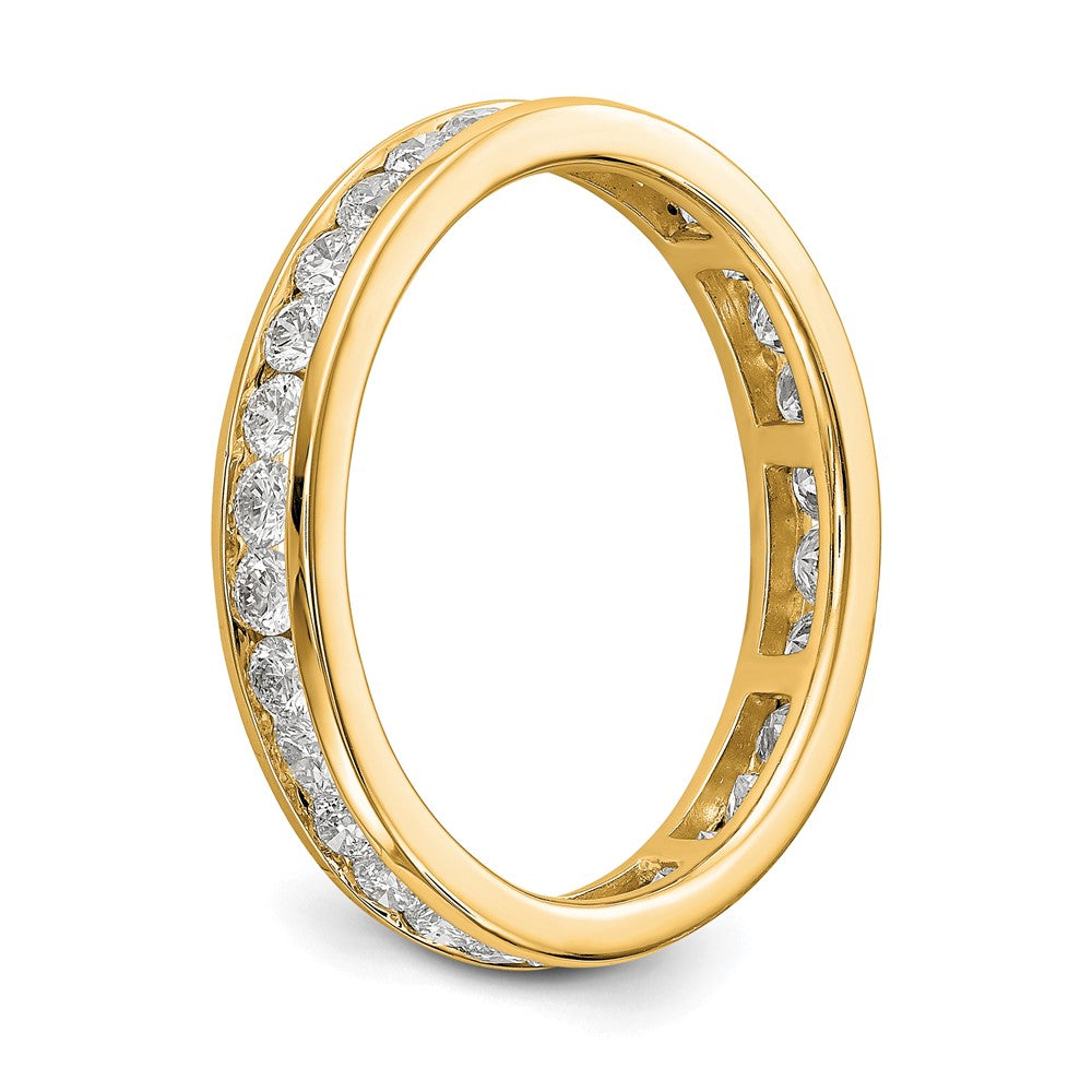 14K Yellow Gold Polished Size 7.5 Channel-set 1 carat Diamond Complete Eternity Wedding Band Ring