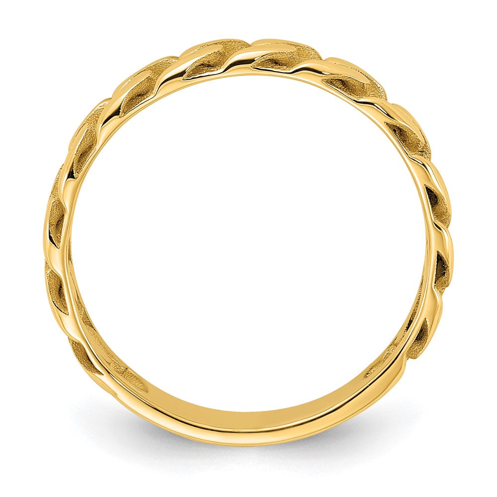 14K Yellow Gold Polished 4mm Curb Link Ring
