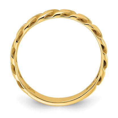 14K Yellow Gold Polished 4mm Curb Link Ring