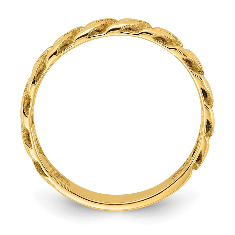 14K Yellow Gold Polished 4mm Curb Link Ring