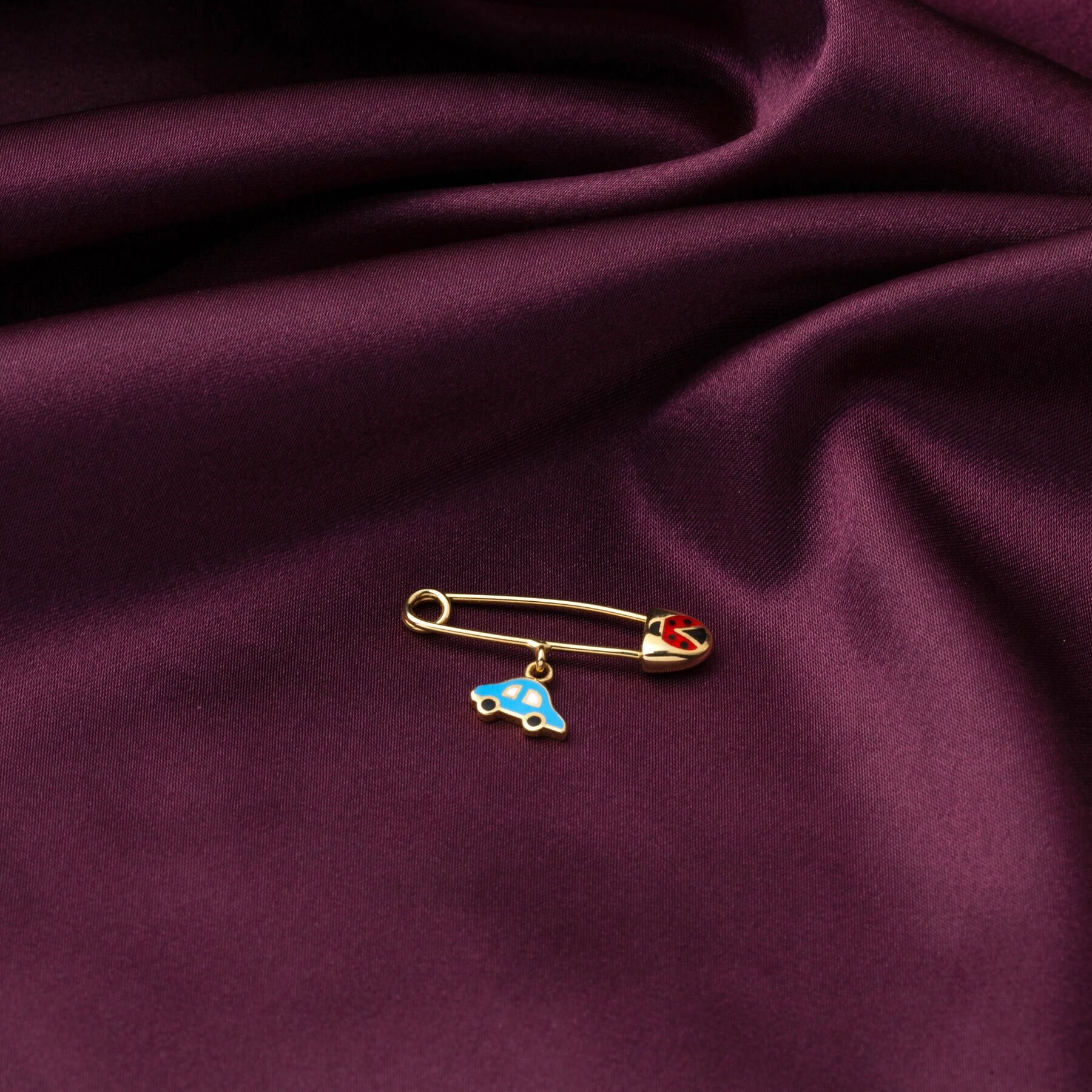 14K Green Gold Car Safety Pin | Goldia.com