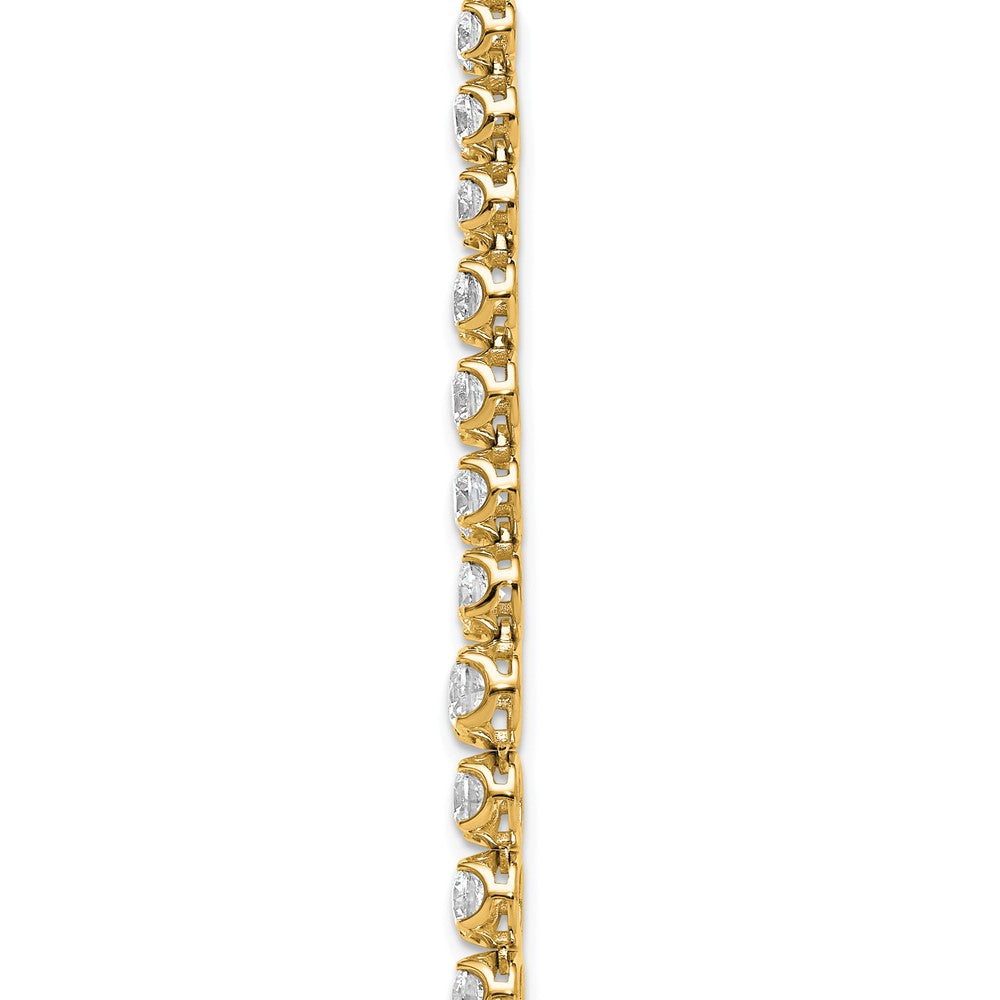 14K Yellow Gold 11 1/15 carat Certified Lab Grown Diamond VS+ F+ Complete Round 20 Inch Graduated Tennis Necklace