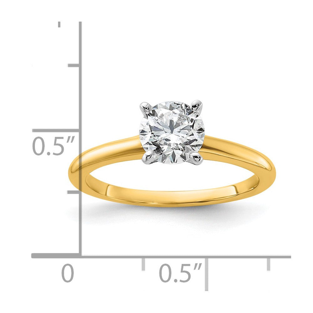 14K Two-Tone Gold 1 carat Lab Grown Diamond VS+ F+ Round Complete Solitaire Engagement Ring