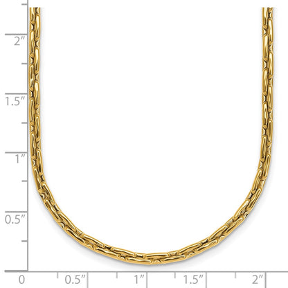 14K Yellow Gold Polished 2.9mm Fancy Link 18 Inch Necklace