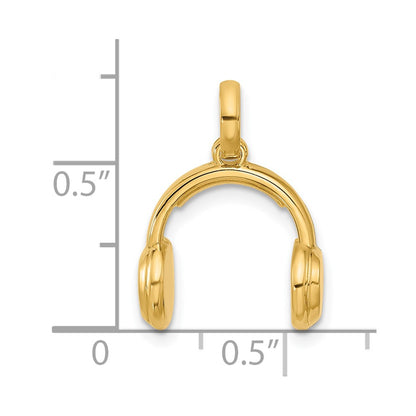 14K Yellow Gold Fancy Headphones Charm