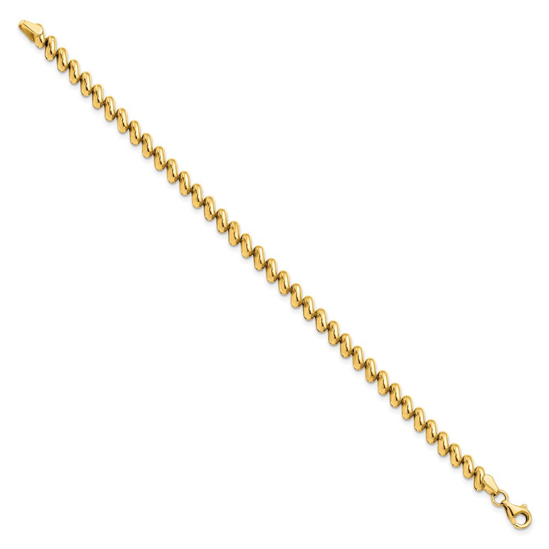 14K Yellow Gold Polished 7 Inch Bracelet