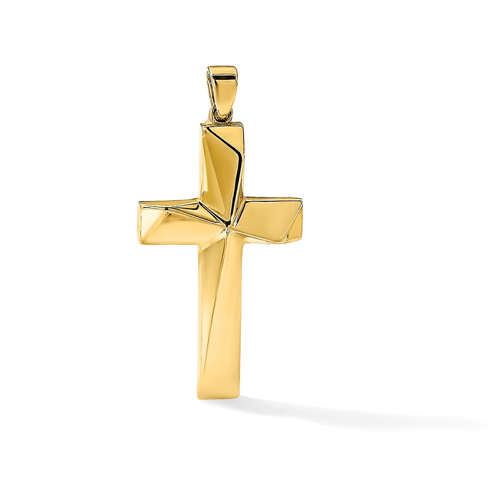 14K Yellow Gold Polished Cross Pendant