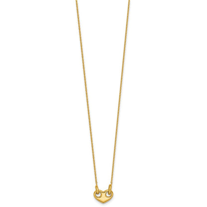 14K Yellow Gold Polished Heart 18 Inch Necklace