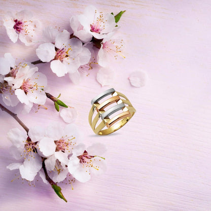 14K Yellow Gold Quad Ribbed Ring (3.06 g)