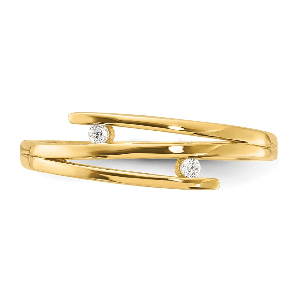 14K Yellow Gold Polished CZ Fashion Ring