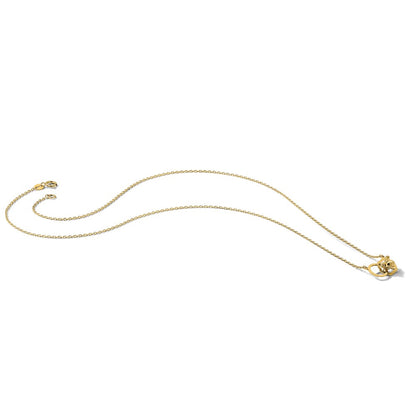 14K Yellow Gold Polished Bee and Circle 17.5 Inch Necklace