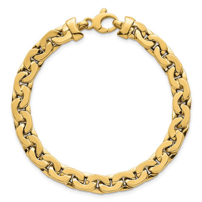 14K Yellow Gold Polished Fancy Link Chain Bracelet