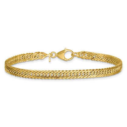 14K Yellow Gold Polished Fancy Hollow Curb Link 7.5 Inch Bracelet