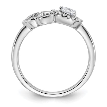 14K White Gold Polished Diamond Infinity Ring