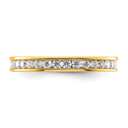 14K Yellow Gold Polished Size 4 Channel-set 1/2 carat Diamond Complete Eternity Wedding Band Ring