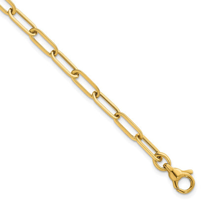 14K Yellow Gold Polished 4.75mm Paper Clip Link 7.75 Inch Bracelet