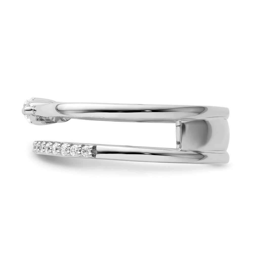 14K White Gold Polished Diamond Double Wedding Band Ring Fashion Ring