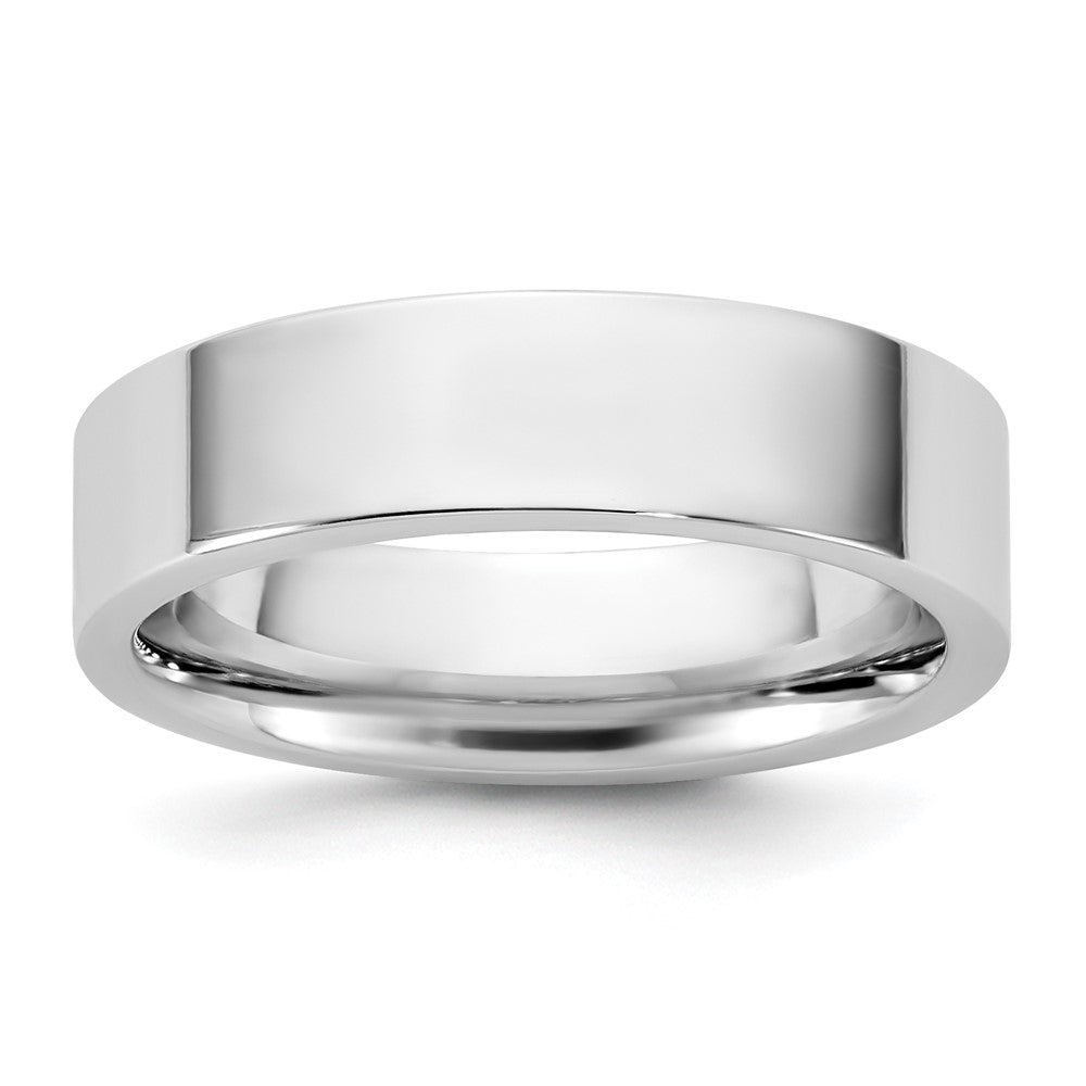 14k White Gold 5.5mm Standard Flat Comfort Fit Wedding Band Ring