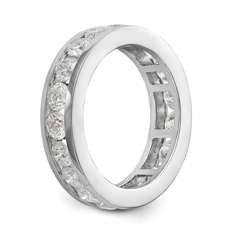 14K White Gold Polished 3ct Channel Set Diamond Eternity Wedding Band Ring