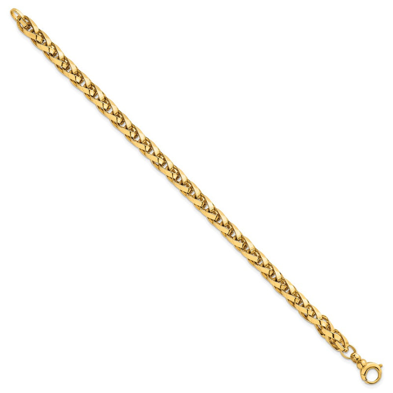 14K Yellow Gold Polished 4.25mm Lightweight Fancy Link Chain Bracelet