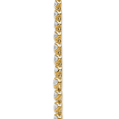 14K Yellow Gold 11 1/15 carat Lab Grown Diamond VS/SI+ G+ Complete Round 20 Inch Graduated Tennis Necklace