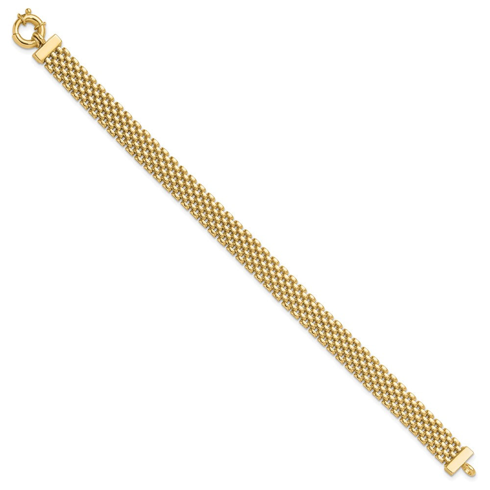 14K Yellow Gold Polished 8.4mm Panther Link Chain Bracelet