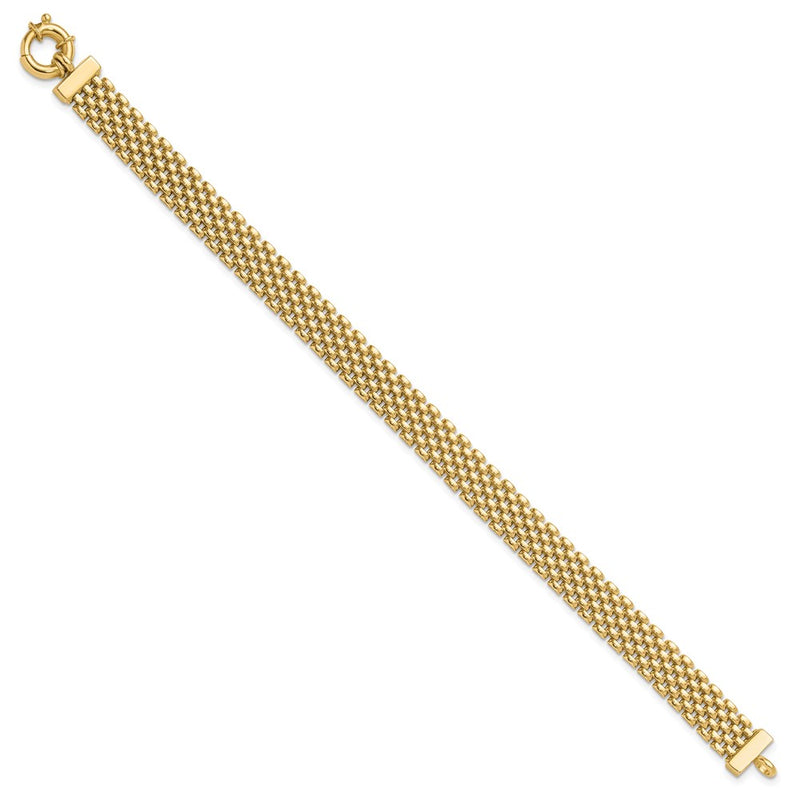 14K Yellow Gold Polished 8.4mm Panther Link Chain Bracelet