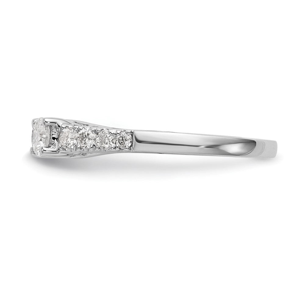 14K White Gold Round Simulated Diamond Halo Engagement Ring