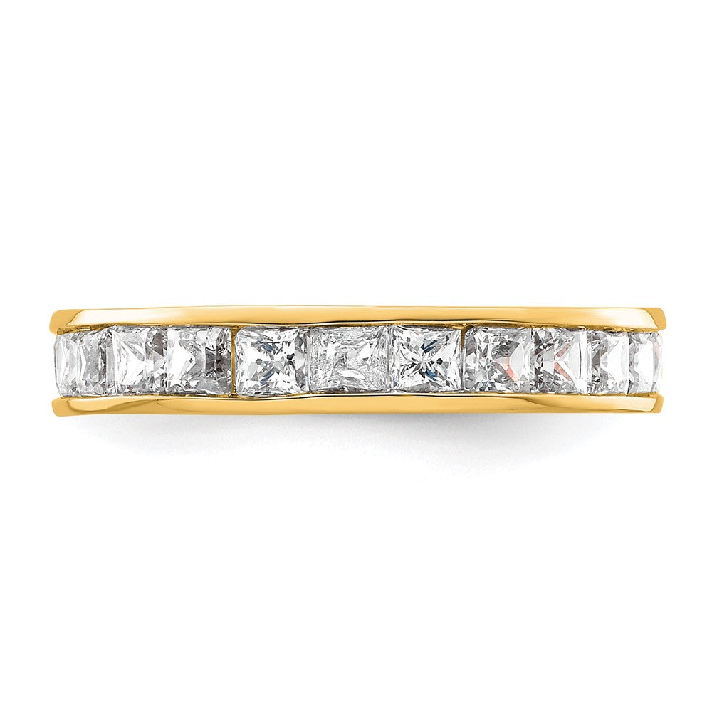 14K Yellow Gold Polished Size 5 Channel-set 2 carat Princess Diamond Complete Eternity Wedding Band Ring