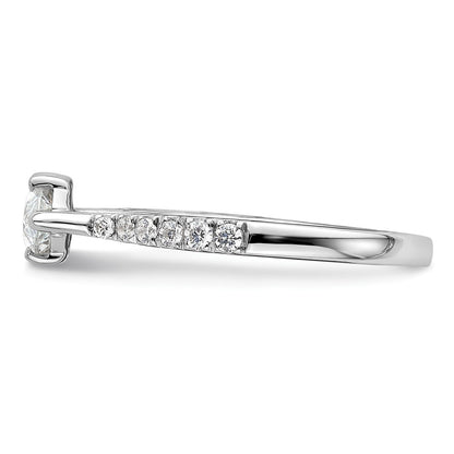 14K White Gold East West (Holds 1 carat (10.5x5.6mm) Marquise Center) 1/5 carat Diamond Semi-Mount Engagement Ring