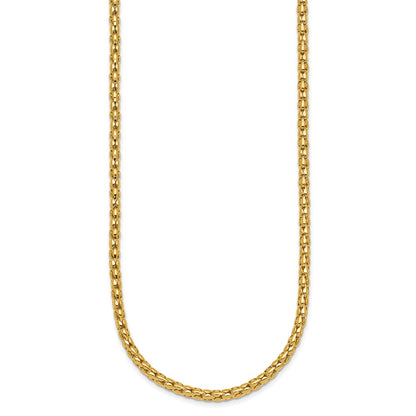 14K Yellow Gold Polished 3.5mm Fancy Link 18 Inch Necklace