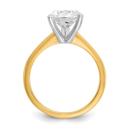 14K Two-Tone Gold Two-tone 3 carat Certified Lab Grown Diamond VS+ F+ Pear Solitaire Complete Engagement Ring