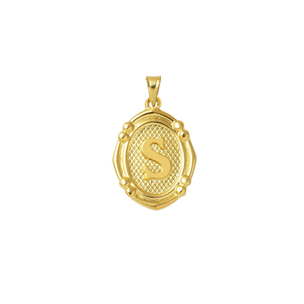 14K Yellow Gold Italian S Initial Pendant