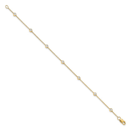 True Origin 14K Yellow Gold 1/2 carat Lab Grown Diamond VS+ F+ Complete 9 Station 9 in Bracelet