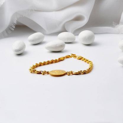 22K Yellow Gold Full Ottoman Resat Coin Bracelet (14.5 g)