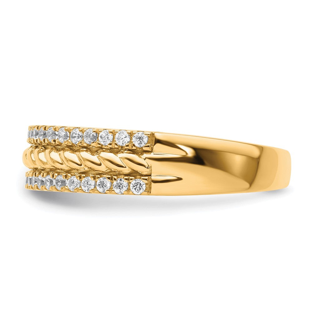 14K Yellow Gold Polished Diamond Fashion Ring